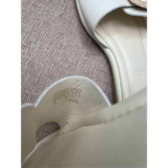 Cristina Francini Genuine Leather Sandals Cream Inez Buckle Size 8 Italian - Picture 9 of 11